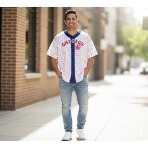 SOX Chicago American Giants Baseball Jersey XL White Red Blue